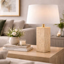 Hospitality furniture - Square Travertine Table Lamp - www.oroatrade.com