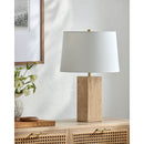 Hospitality furniture - Square Travertine Table Lamp - www.oroatrade.com