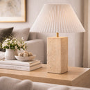 Contract furniture - Square Travertine Empire Table Lamp - www.oroatrade.com