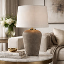 Hospitality furniture - Beige Drum Linen Table Lamp L - www.oroatrade.com