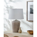 Hospitality furniture - Beige Drum Linen Table Lamp L - www.oroatrade.com