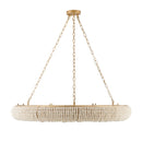 Contract furniture - Cream Wood Beads 8-Light Chandelier - www.oroatrade.com