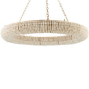 Contract furniture - Cream Wood Beads 8-Light Chandelier - www.oroatrade.com