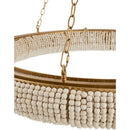 Contract furniture - Cream Wood Beads 8-Light Chandelier - www.oroatrade.com