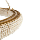 Contract furniture - Cream Wood Beads 8-Light Chandelier - www.oroatrade.com