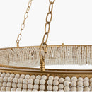 Contract furniture - Cream Wood Beads 8-Light Chandelier - www.oroatrade.com