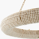 Contract furniture - Cream Wood Beads 8-Light Chandelier - www.oroatrade.com