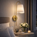 Modern European furniture - Wavy White Linen Wall Lamp - www.oroatrade.com