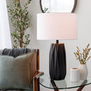 Hospitality furniture - Black Ceramic Faceted Table Lamp - www.oroatrade.com