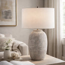 Modern European furniture - Linen Painted Cement Table Lamp - www.oroatrade.com