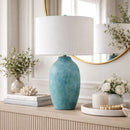 Modern European furniture - Linen Painted Cement Table Lamp - www.oroatrade.com