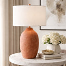 Modern European furniture - Linen Painted Cement Table Lamp - www.oroatrade.com