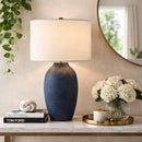Modern European furniture - Linen Painted Cement Table Lamp - www.oroatrade.com