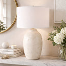 Modern European furniture - Linen Painted Cement Table Lamp - www.oroatrade.com