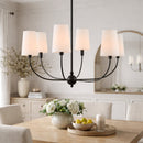 Modern European furniture - 6-Light White Linen Chandelier - www.oroatrade.com