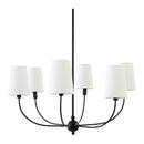 Modern European furniture - 6-Light White Linen Chandelier - www.oroatrade.com