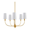 Modern European furniture - 6-Light White Linen Chandelier - www.oroatrade.com
