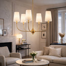 Modern European furniture - 6-Light White Linen Chandelier - www.oroatrade.com