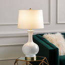 Hospitality furniture - White Ceramic Linen Table Lamp - www.oroatrade.com