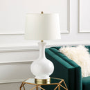 Hospitality furniture - White Ceramic Linen Table Lamp - www.oroatrade.com