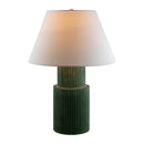 Hospitality furniture - Ridged Green Accent Table Lamp - www.oroatrade.com