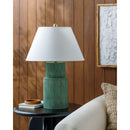 Hospitality furniture - Ridged Green Accent Table Lamp - www.oroatrade.com