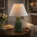 Hospitality furniture - Ridged Green Accent Table Lamp - www.oroatrade.com
