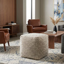 Contract furniture - Gray Woven Cube Outdoor Pouf - www.oroatrade.com
