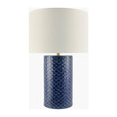 Contract furniture - Hand-painted Blue Ceramic Table Lamp - www.oroatrade.com