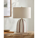 Modern European furniture - Vertical Lined Ceramic Table Lamp - www.oroatrade.com