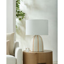 Modern European furniture - Vertical Lined Ceramic Table Lamp - www.oroatrade.com