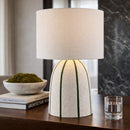 Modern European furniture - Vertical Lined Ceramic Table Lamp - www.oroatrade.com