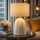 Modern European furniture - Vertical Lined Ceramic Table Lamp - www.oroatrade.com
