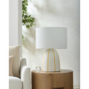 Modern European furniture - Vertical Lined Ceramic Table Lamp - www.oroatrade.com