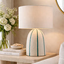 Modern European furniture - Vertical Lined Ceramic Table Lamp - www.oroatrade.com