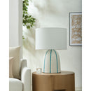 Modern European furniture - Vertical Lined Ceramic Table Lamp - www.oroatrade.com
