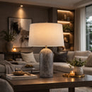 Hospitality furniture - Cream Linen Marble Table Lamp - www.oroatrade.com
