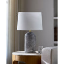 Hospitality furniture - Cream Linen Marble Table Lamp - www.oroatrade.com