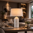 Hospitality furniture - Cream Linen Marble Table Lamp - www.oroatrade.com