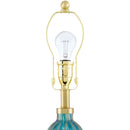 Hospitality furniture - Hand-painted Blue Glass Table Lamp - www.oroatrade.com