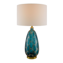 Hospitality furniture - Hand-painted Blue Glass Table Lamp - www.oroatrade.com