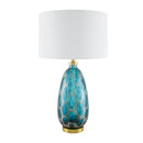 Hospitality furniture - Hand-painted Blue Glass Table Lamp - www.oroatrade.com