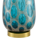 Hospitality furniture - Hand-painted Blue Glass Table Lamp - www.oroatrade.com