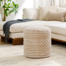 Contract furniture - Beaded Beige Outdoor Pouf - www.oroatrade.com