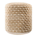 Contract furniture - Beaded Beige Outdoor Pouf - www.oroatrade.com