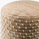 Contract furniture - Beaded Beige Outdoor Pouf - www.oroatrade.com