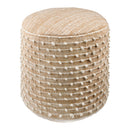 Contract furniture - Beaded Beige Outdoor Pouf - www.oroatrade.com
