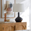 Modern European furniture - Ceramic White Linen Table Lamp - www.oroatrade.com