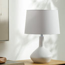 Modern European furniture - Ceramic White Linen Table Lamp - www.oroatrade.com