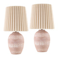 Modern European furniture - Ceramic Fluted Linen Table Lamps (2) - www.oroatrade.com